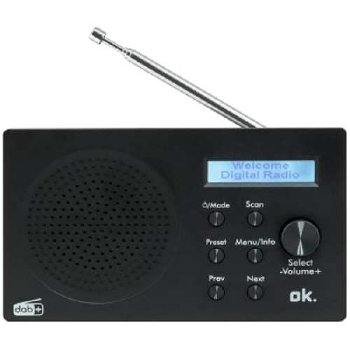 OK Draagbare radio Bluetooth DAB+ Zwart (ORD 101 BT-B-1)
