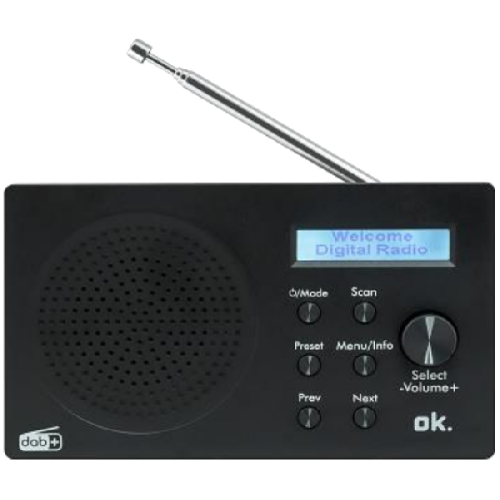 OK. Draagbare radio Bluetooth DAB+ Zwart (ORD 101 BT-B-1)