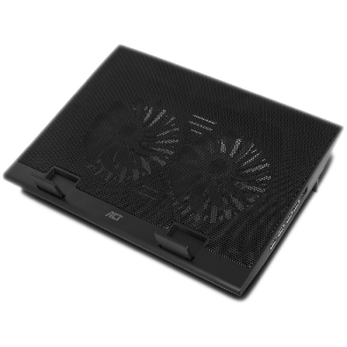 ACT Laptopstandaard tot 17" USB met ventilatoren Zwart (AC8105)