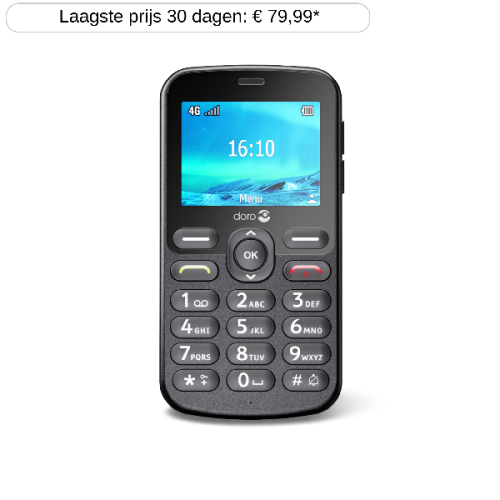 DORO 1880 Eenvoudige GSM - 4G - Zwart