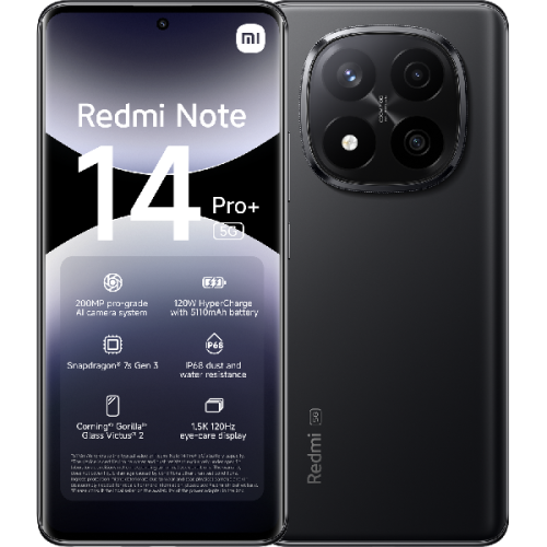 XIAOMI Redmi Note 14 Pro+ - 5G - 256 GB - Midnight Black