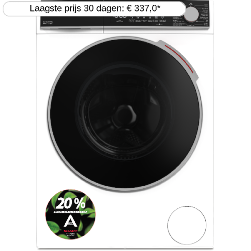 SHARP ESNL814CWDABE - Wasmachine voorlader - 8 kg - 1400 rpm - 75 dB