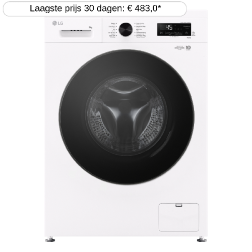 LG F4X1009NWB.AGWQPBN - Wasmachine voorlader - 9 kg - 1310 rpm - 75 dB