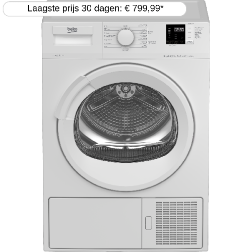 BEKO DH9552TXW - Warmtepompdroger - 9 kg - 64 dB - Energielabel C