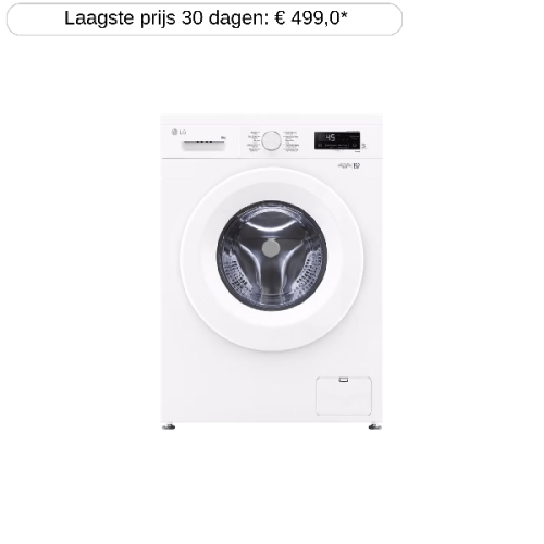 LG F4X1008NWH.AGWQPBN - Wasmachine voorlader - 8 kg - 1400 rpm - 75 dB