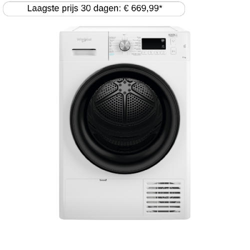 WHIRLPOOL FFTCM118XBBE - Condensdroger - 8 kg - 66 dB - Energielabel G