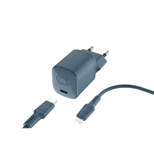 FRESH N REBEL Mini netadapter USB-C PD 20 W met Apple Lightning kabel Dive Blue (2WCL20DV)