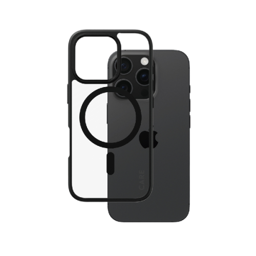 CARE Cover Flagship Urban Combat MagSafe iPhone 16 Pro Zwart Transparant (1358)