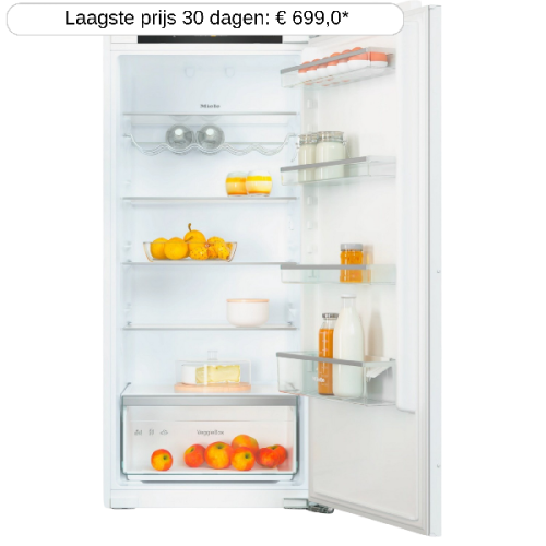 MIELE K 7325 - Tafelmodel koelkast zonder vriesvak - breedte 54.1 cm - hoogte 122.1 cm - Half geïntegreerd - Nishoogte 122.8 cm