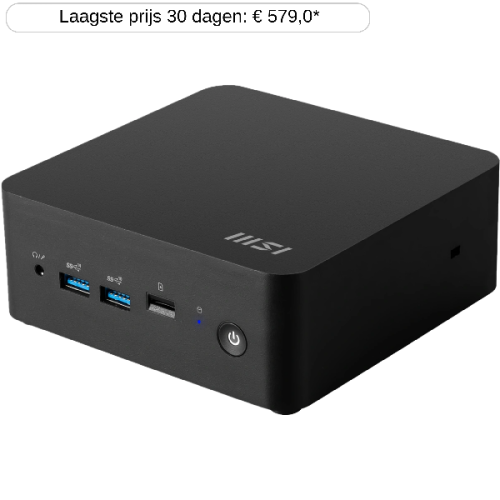 MSI Cubi NUC 1M-014BEU - Intel Core 3 100U - Barebone versie