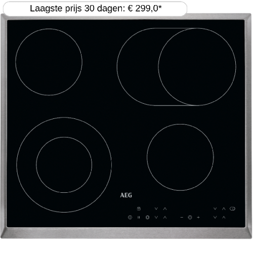 AEG HK634060XB - Kookplaat - Half geïntegreerd - Keramisch - 2-fasen (Perilex) - breedte 57.6 cm