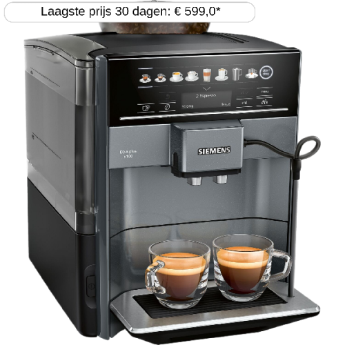 SIEMENS  EQ6 plus s100 (TE651209RW) - Volautomatische espressomachine - Maximum aantal tassen: 2 - Buis - Grijs