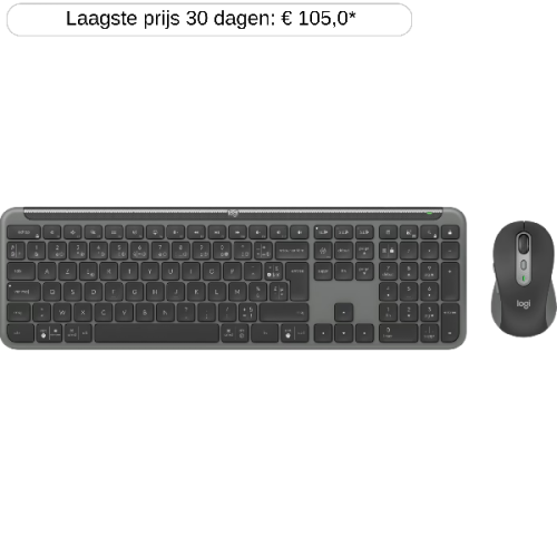 LOGITECH Draadloze toetsenbord en muis MK950 Signature Slim AZERTY Zwart (920-012485)