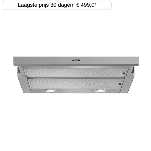 SMEG KSET666XE - Afzuigkap (Hoofdvrije kap) - breedte 59.8 cm - 664 m³/h - 46 dB(A)