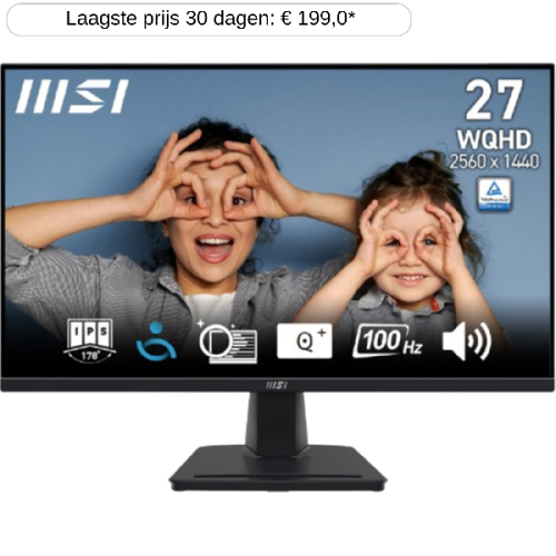 MSI Monitor PRO MP275Q - 27 inch - 2560 x 1440 (WQHD) - IPS-paneel