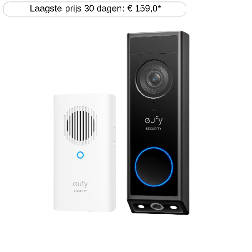 EUFY Video Deurbel E340 2K + Chime (E8214311) Video deurbel