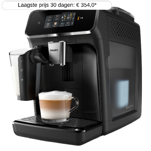 PHILIPS  LatteGo Series 2300 (EP2331/10) - Volautomatische espressomachine - Maximum aantal tassen: 2 - Extern melkreservoir - Zwart