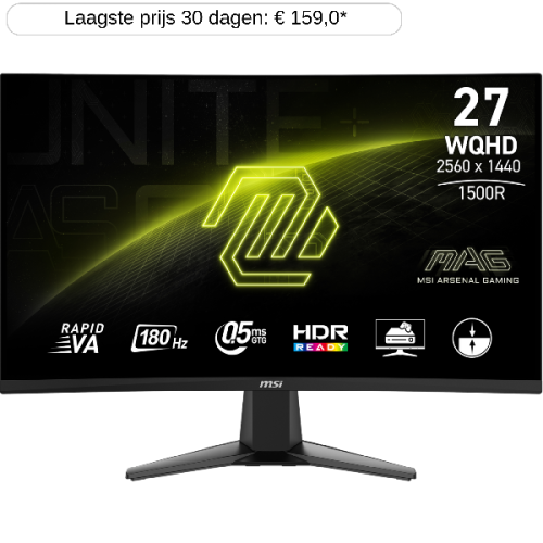 MSI Gaming Monitor MAG 27CQ6F - 27 inch - QHD - VA (Vertical Alignment)