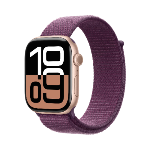 APPLE Watch S10 GPS 46 mm Aluminum Rose Gold  kast, Plum Sport Loop Band (MWXD3QF/A)