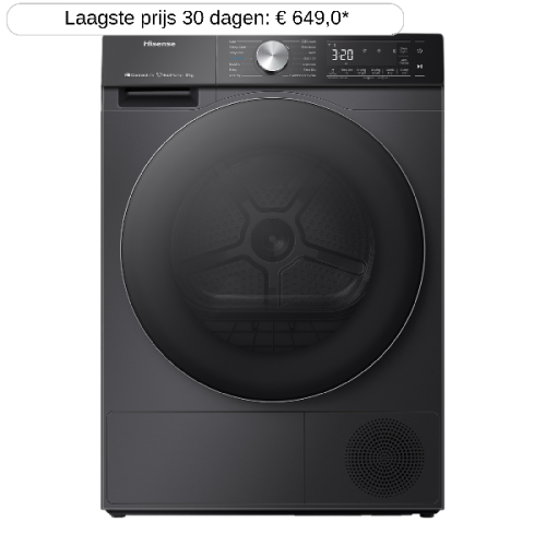 HISENSE DH5S102BB - Warmtepompdroger - 10 kg - 64 dB - Energielabel C