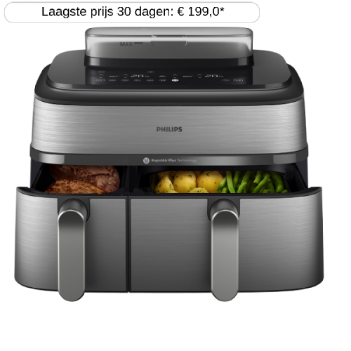 PHILIPS NA555/00 Airfryer met stoomfunctie zilver Hetelucht friteuse