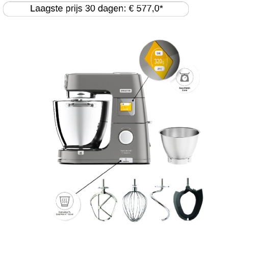 KENWOOD Keukenrobot Titanium Chef Patissier XL met geïntegreerde weegschaal (KWL90.004SI)