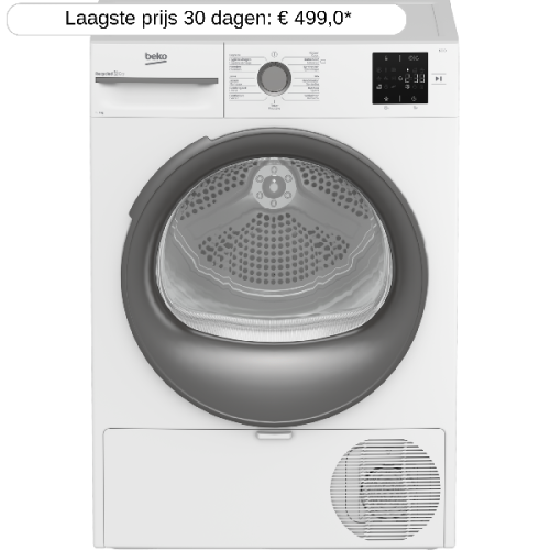 BEKO BM3T3823WMM - Warmtepompdroger - 8 kg - 64 dB - Energielabel D
