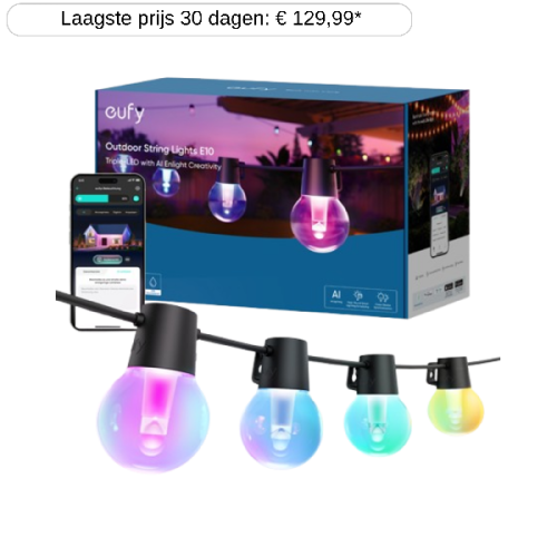 EUFY Buiten LED lamp String Licht E10 Zwart (T8L10311)