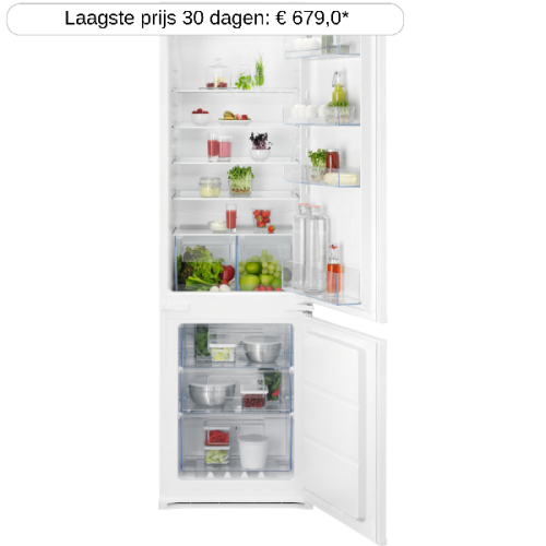 AEG OSC6N181ES - Koel-vriescombinatie - breedte 54.6 cm - hoogte 177.2 cm - NoFrost - Half geïntegreerd - Nishoogte 178.4 cm