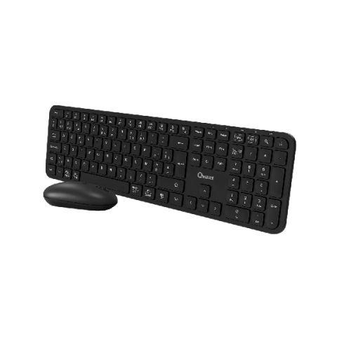 QWARE Draadloos toetsenbord en muis Eastbourne AZERTY Zwart (QW PCB-368BL)