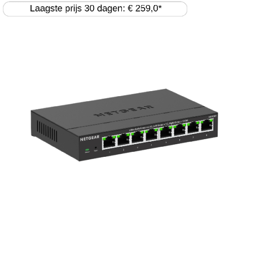NETGEAR Switch 8-port Multi-Gigabit 2.5G Ethernet Plus Zwart (MS308E-100EUS)
