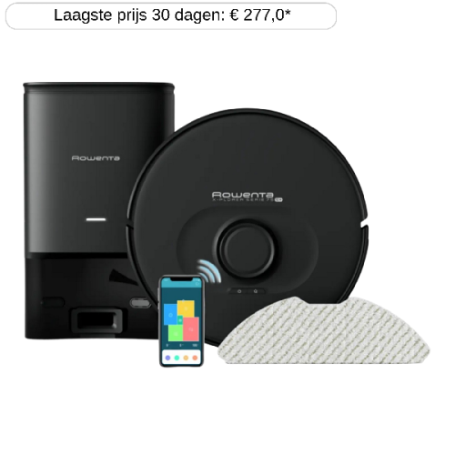 ROWENTA X-PLORER Serie 75 S+ RR8595WH Robotstofzuiger met leegstation Zwart 