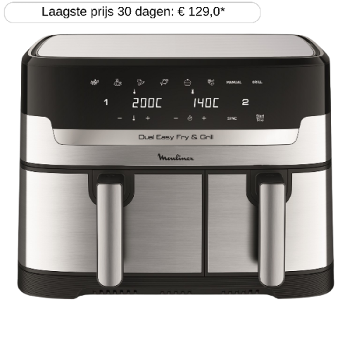 MOULINEX Dual Easy Fry & Grill EZ905D20 Airfryer Inox