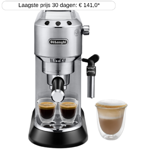 DE LONGHI  Pompdruk  Dedica Style (EC685.M) - Semi automatische espressomachine - Met Pad- / capsulesysteem - Zilver