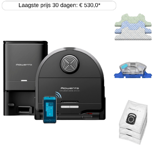 ROWENTA X-PLORER Serie 240+ RR9695WH Robotstofzuiger met leegstation Zwart