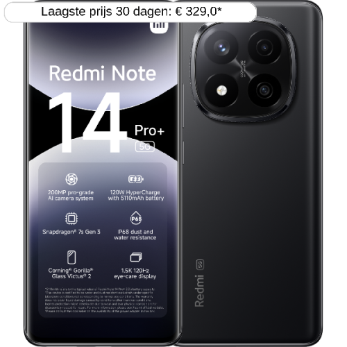 XIAOMI Redmi Note 14 Pro+ - 5G - 256 GB - Midnight Black