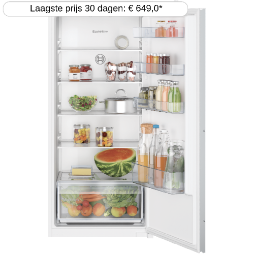 BOSCH KIR415SE0 - Koelkast zonder vriesvak - breedte 54.1 cm - hoogte 122.1 cm - Inbouw + Vrijstaand - Nishoogte 122.5 cm