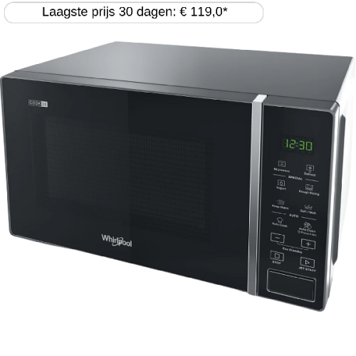 WHIRLPOOL MWP 201 SB - Magnetron - 700 W - Inhoud 20 l