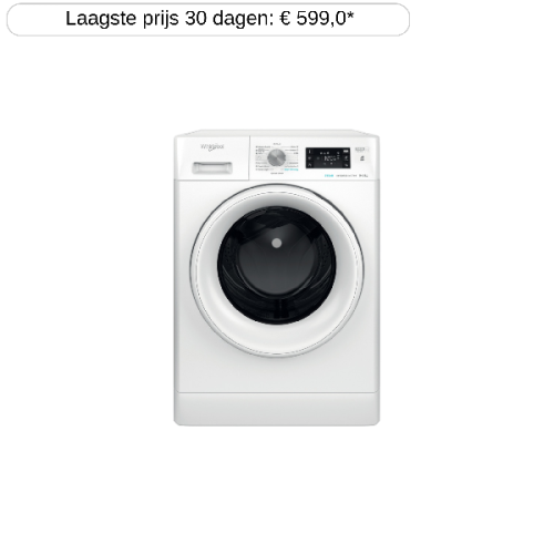 WHIRLPOOL FFWDB 964489 WV EE - Was-droogcombinatie - 9 kg + 6 kg - 1400 rpm - 75 dB