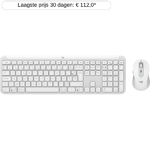 LOGITECH Draadloze toetsenbord en muis MK950 Signature Slim AZERTY Wit (920-012595)