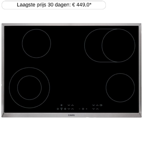 AEG HK834060XB - Kookplaat - Half geïntegreerd - Elektrisch - breedte 76.6 cm