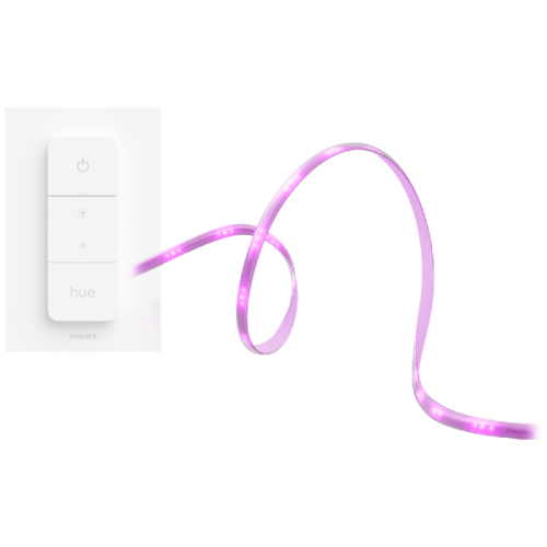 PHILIPS HUE Bundle Solo lightstrip - Wit en gekleurd licht - 3m + Dimmer switch  draadloze schakelaar