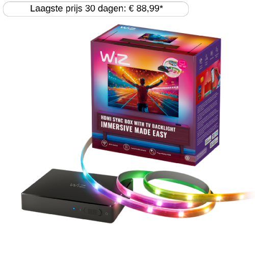 WIZ HDMI Sync Box met TV verlichting + RGBIC LED strip voor 75-85'' TV's