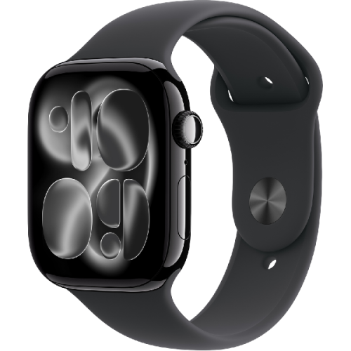 APPLE Watch Series 11 GPS - 46mm Jet Black Aluminium Case - Black Sport Band M/L