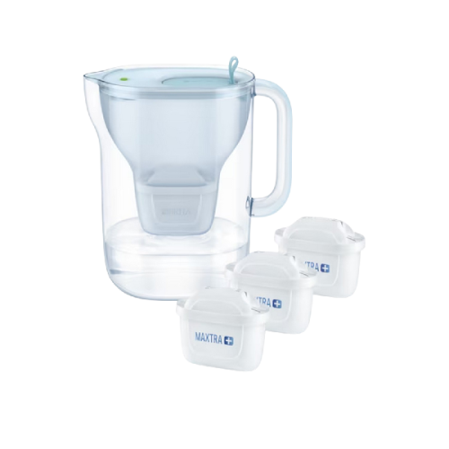 BRITA Style Eco Waterfilterkan 2.4L - Blauw - Inclusief 3 Maxtra Pro Waterfilter -  BPA-vrij, Vaatwasmachinebestendig