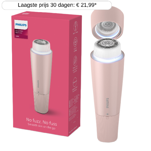 PHILIPS Gezichtstrimmer BRR454 5000 Series Spiegel en lampje Roze