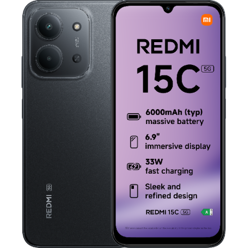 XIAOMI Redmi 15C 5G 4GB RAM 128GB ROM - Zwart