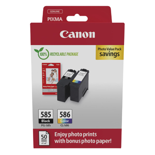 CANON Pack Photo Value PG-585/CL-586 Zwart en Kleur (6205C004)