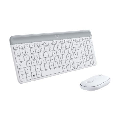LOGITECH Draadloos toetsenbord en draadloze muis MK470 AZERTY Wit (920-009191)