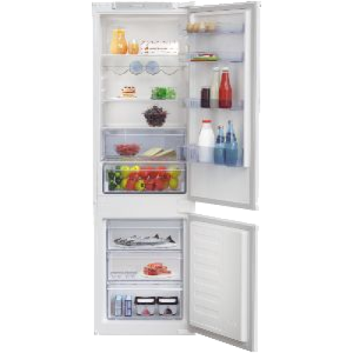 BEKO BCSA283E4SN - Koel-vriescombinatie - breedte 54 cm - hoogte 177.5 cm - Half geïntegreerd - Nishoogte 178.8 cm